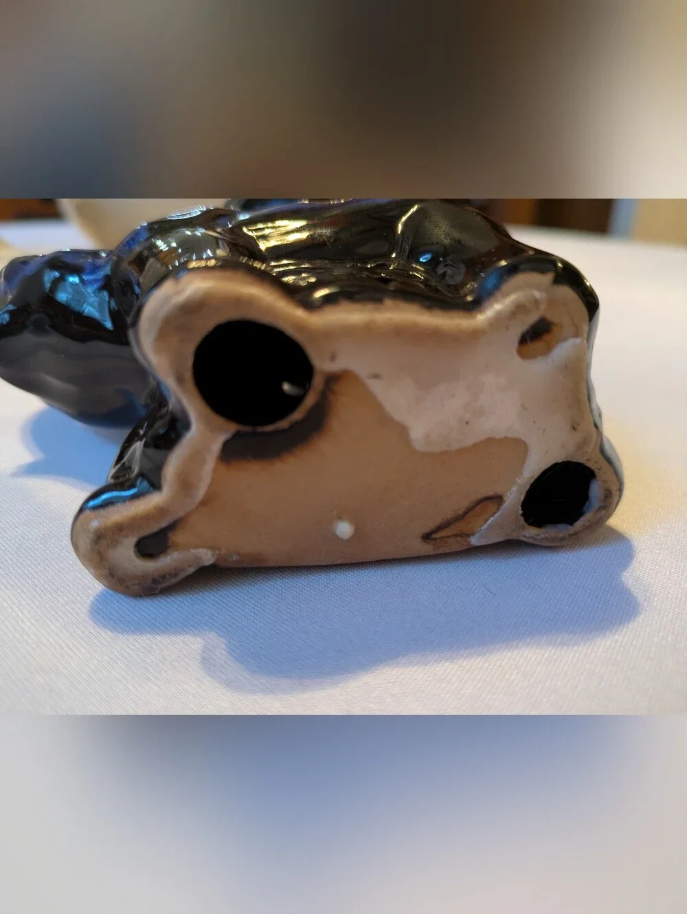 Ceramic Elephant Votive Oil Warmer in Blue And Black.